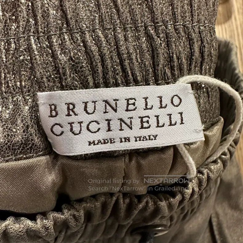 Brunello Cucinelli Brunello Cucinelli Leather Drawstring Casual Long Pants Size 25" / US 0 / IT 36 - 3 Thumbnail