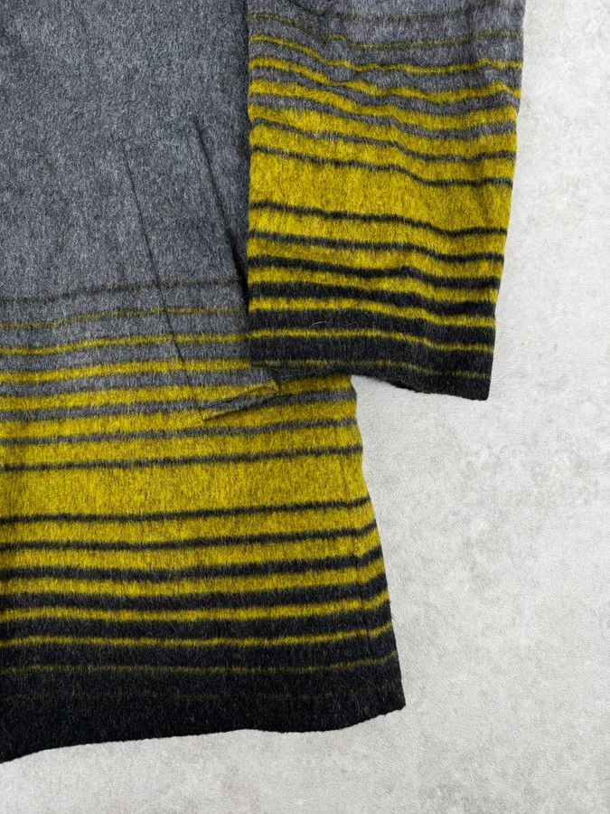Armani FW2013 Emporio Armani Grey Gradient Striped Yellow Duffle Coat Size US L / EU 52-54 / 3 - 9 Thumbnail