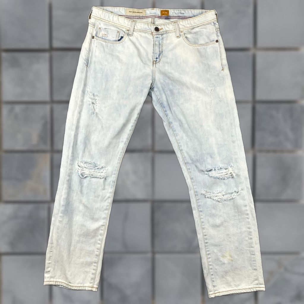 Vintage VINTAGE Pilcro and the Letterpress Hyphen Jeans Womens 29 Blue Acid Wash Distress Denim Size 29" - 1 Thumbnail