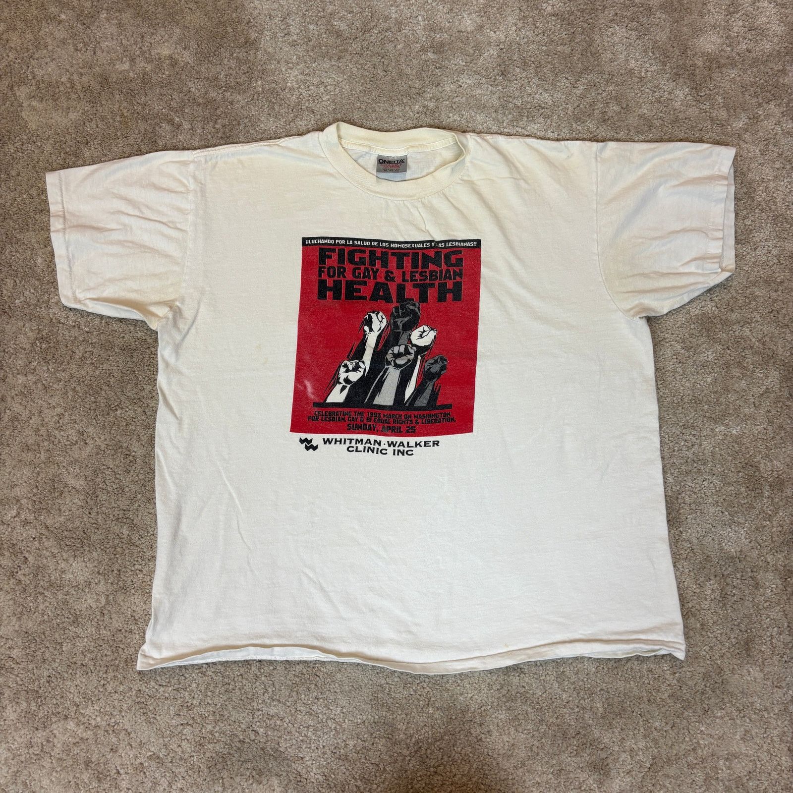 Vintage Vintage Rare 1993 Gay Pride Movement T Shirt LGBTQ Queer XL Size US XL / EU 56 / 4 - 2 Thumbnail