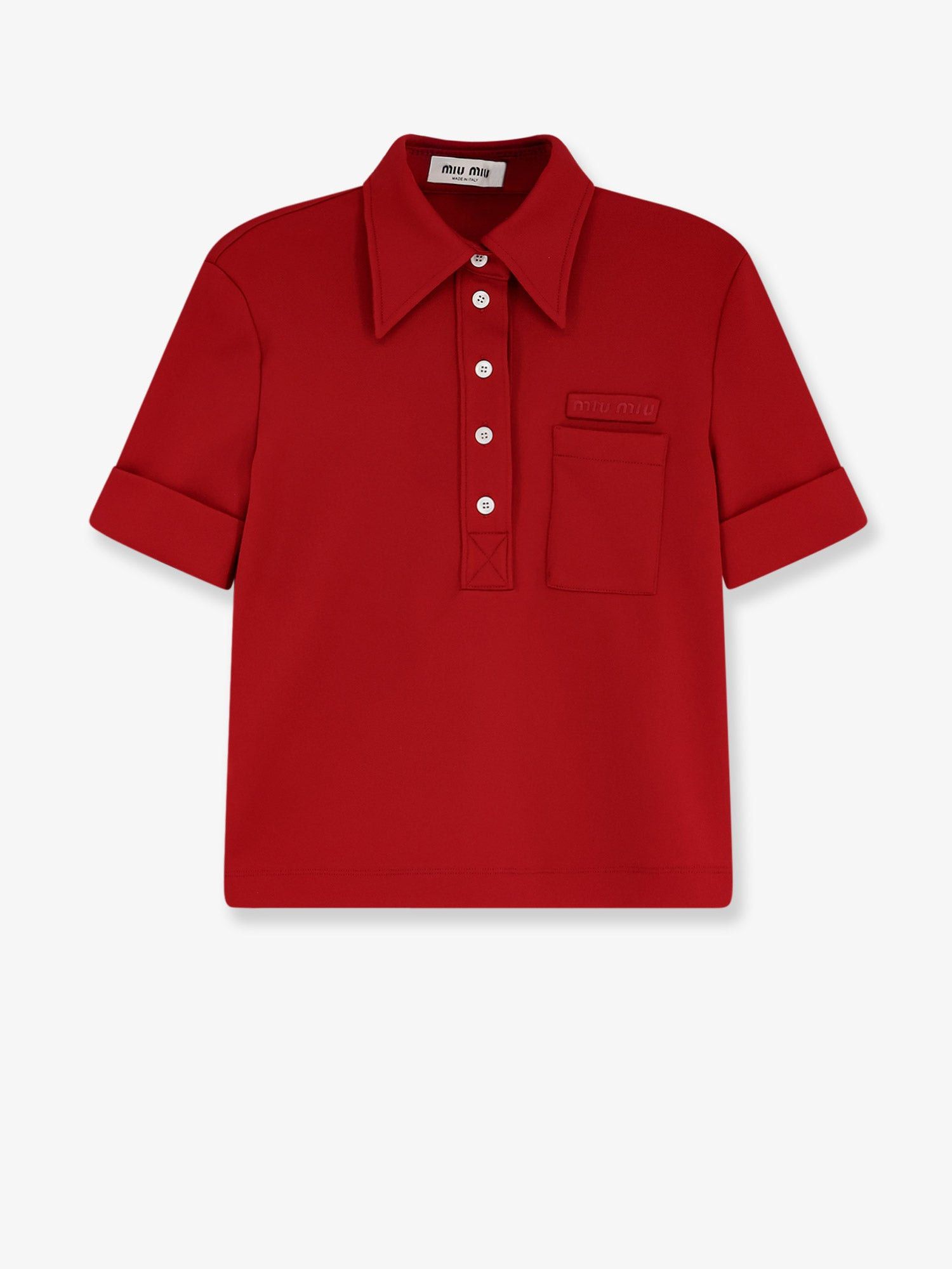 Miu Miu Polo Shirt With Lettering Logo Patch Size S / US 4 / IT 40 - 1 Thumbnail