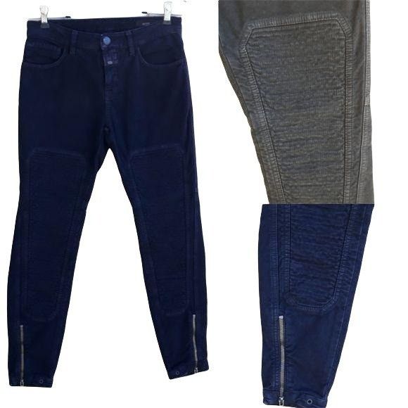 CLOSED Closed Moto Jeans Sz 25 Black Riding Quilted Knee Pads Ankle Size 25" / US 0 / IT 36 - 2 Thumbnail