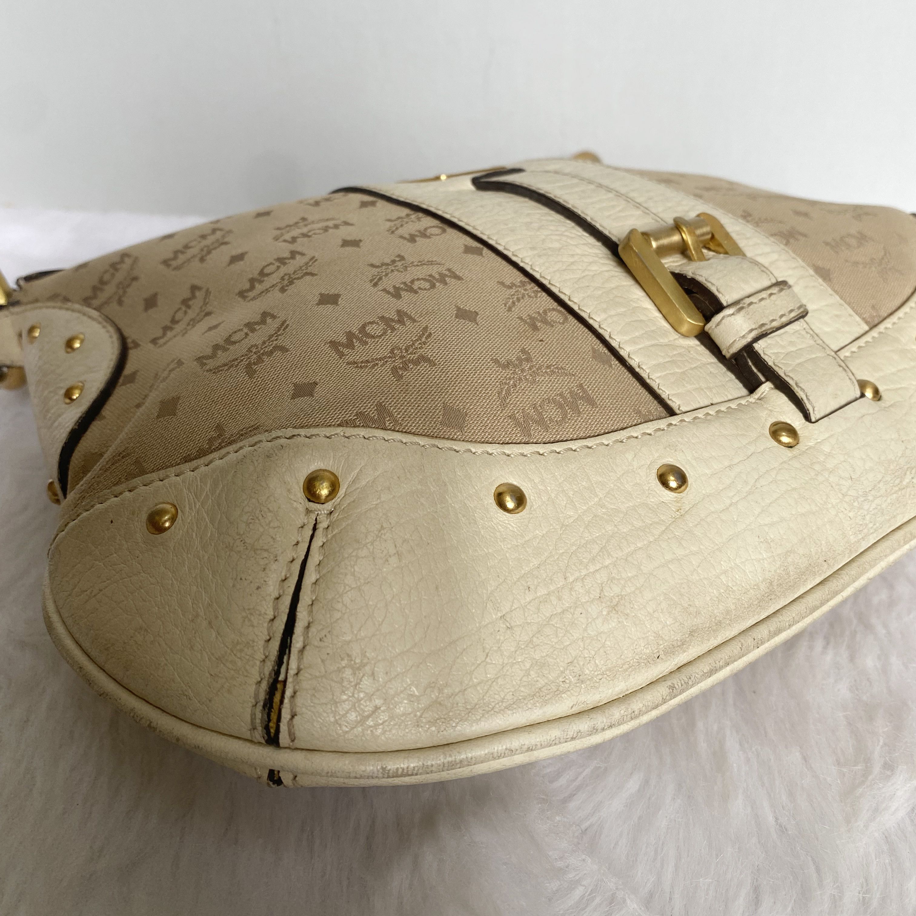 MCM Vintage Brown Monogrammed Canvas Leather Hobo Shoulder Bag Size ONE SIZE - 7 Thumbnail
