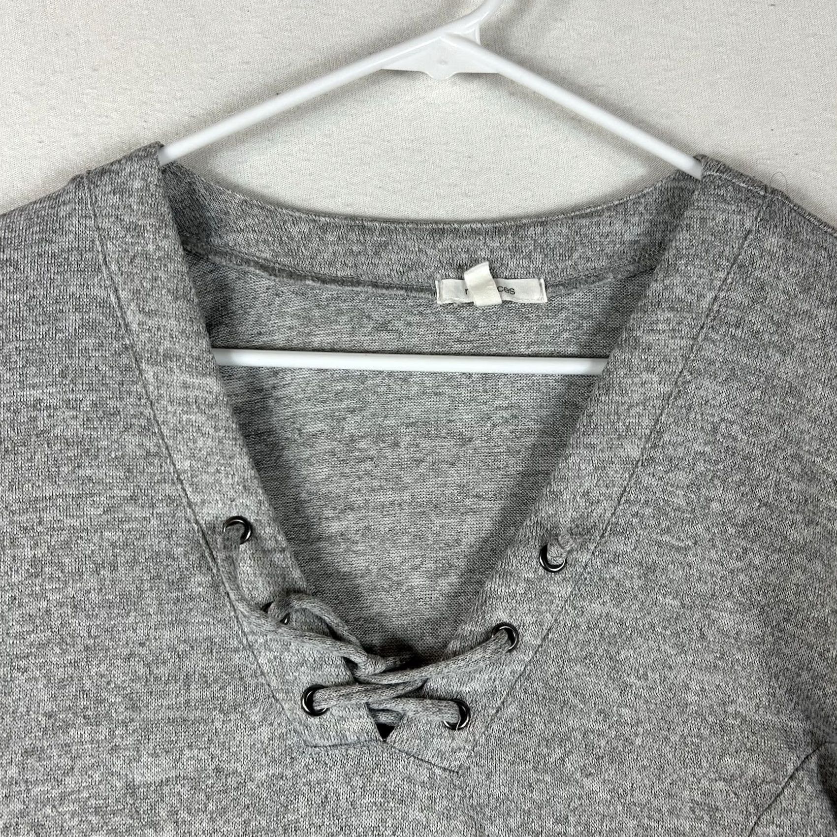 Vintage Maurices Lightweight Sweater Throw Women's Size 2XL Gray V-Neck Long Sleeve Top Pullover Knit Bohemian Classic Relaxed Fit Pockets Stretch Size XXL / US 16-18 / IT 52-54 - 2 Thumbnail