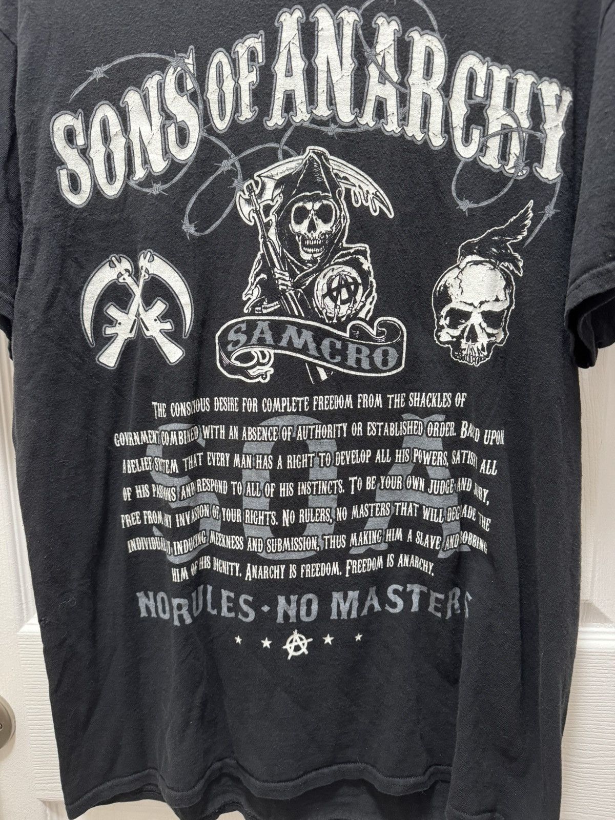 Vintage Sons of Anarchy Vintage No Rule No Masters Reaper Quote Size US L / EU 52-54 / 3 - 4 Thumbnail