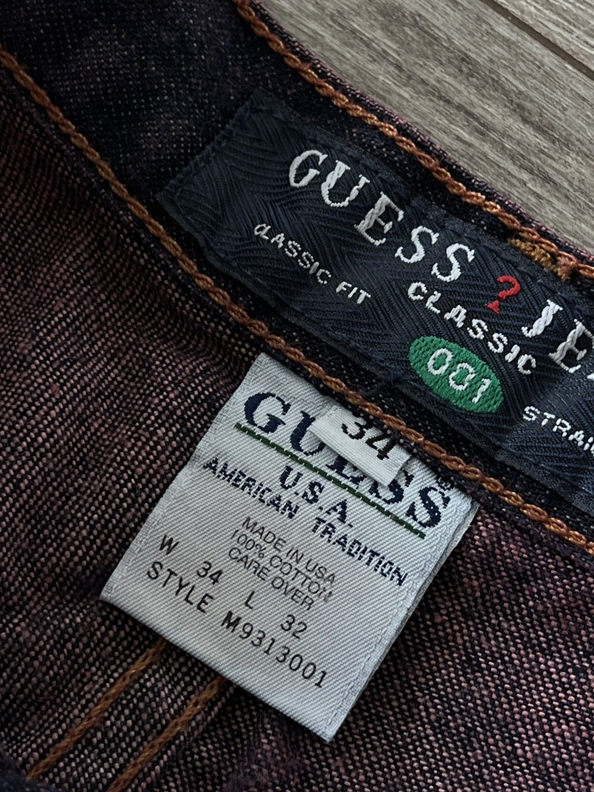 Guess ARCHIVAL Guess Made in USA vintage 80s 90s Classic Jeans Size US 34 / EU 50 - 17 Thumbnail