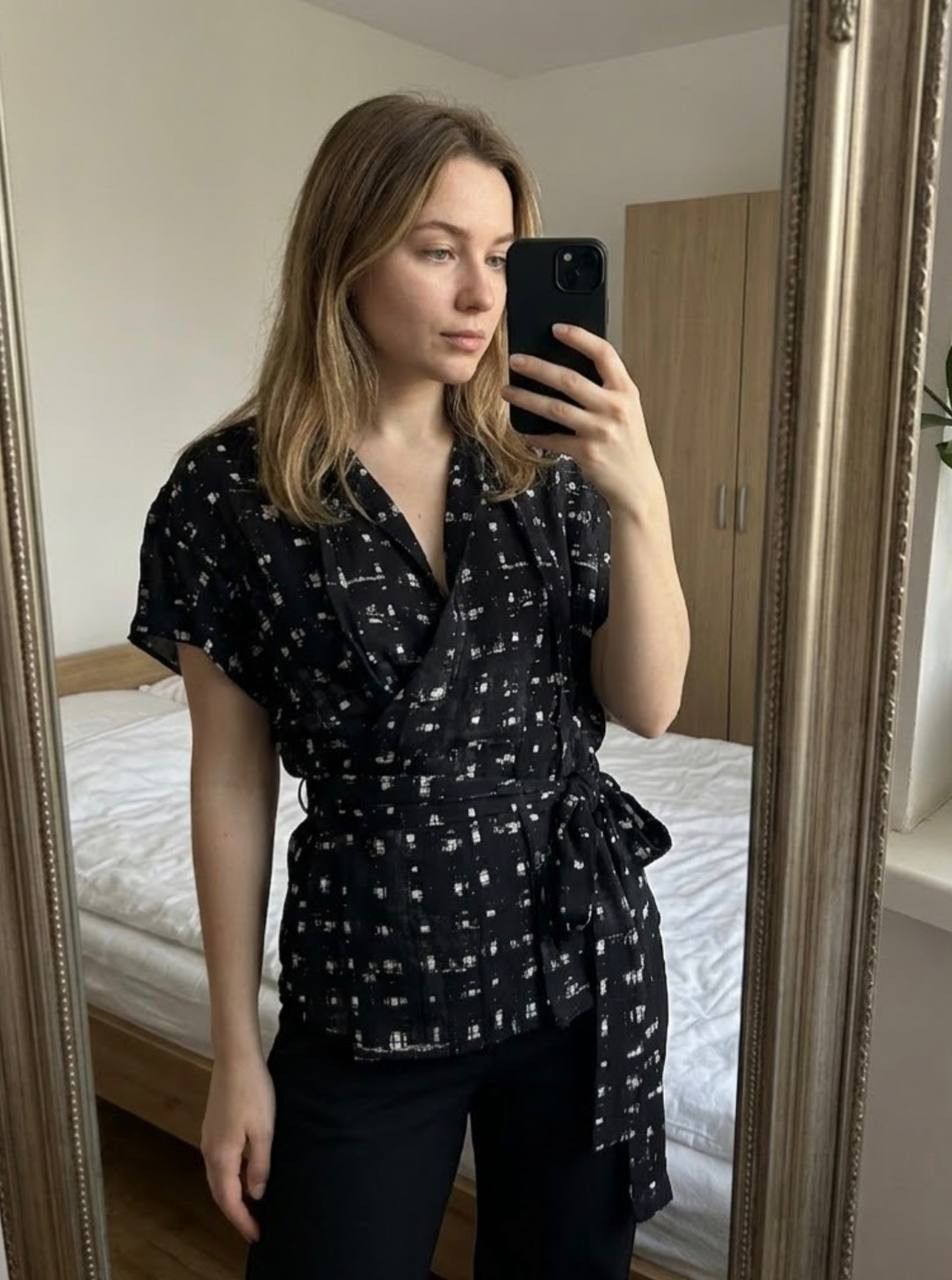 Marni MARNI Black Abstract Print Silk Blend Blouse Top - IT 42 Size M / US 6-8 / IT 42-44 - 1 Thumbnail