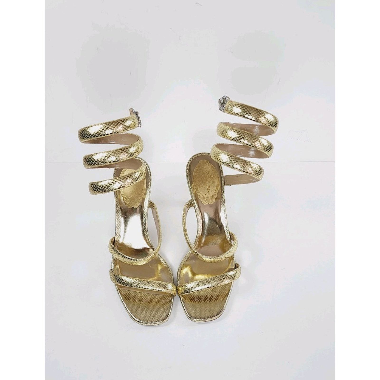 Rene Caovilla $1268 RENE CAOVILLA Leather Sandals US7 UK4EU37 Snake Design Size US 7 / IT 37 - 10 Thumbnail