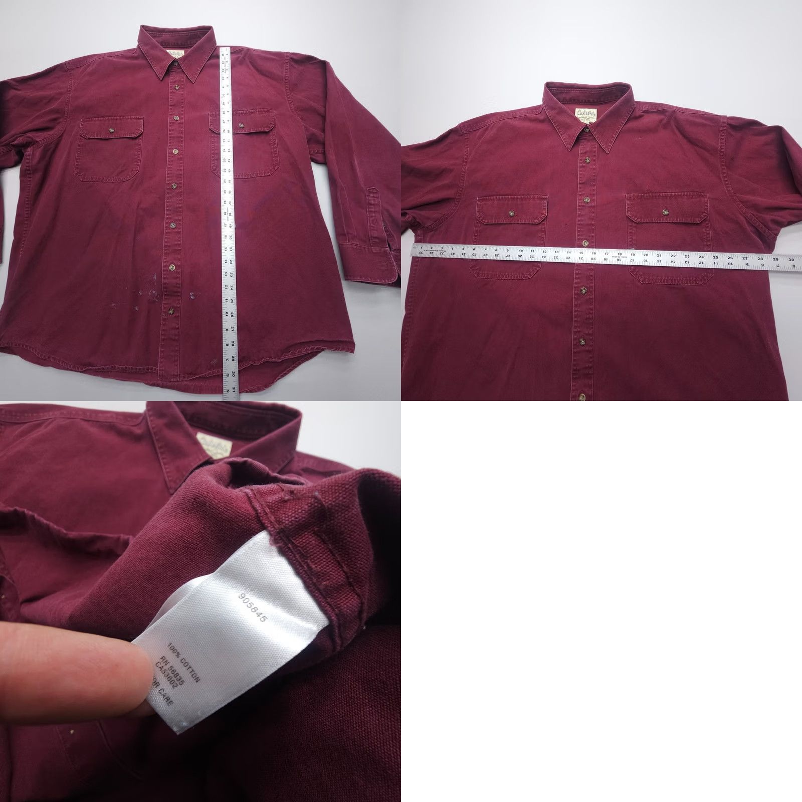 Vintage Cabela's Heavyweight Canvas Long Sleeve Shirt Mens 2XLT Red Work Field Bush Cotton Canvas Button-Up Casual, Workwear Mens 2XLT Red Shirt Size US XXL / EU 58 / 5 - 8 Thumbnail