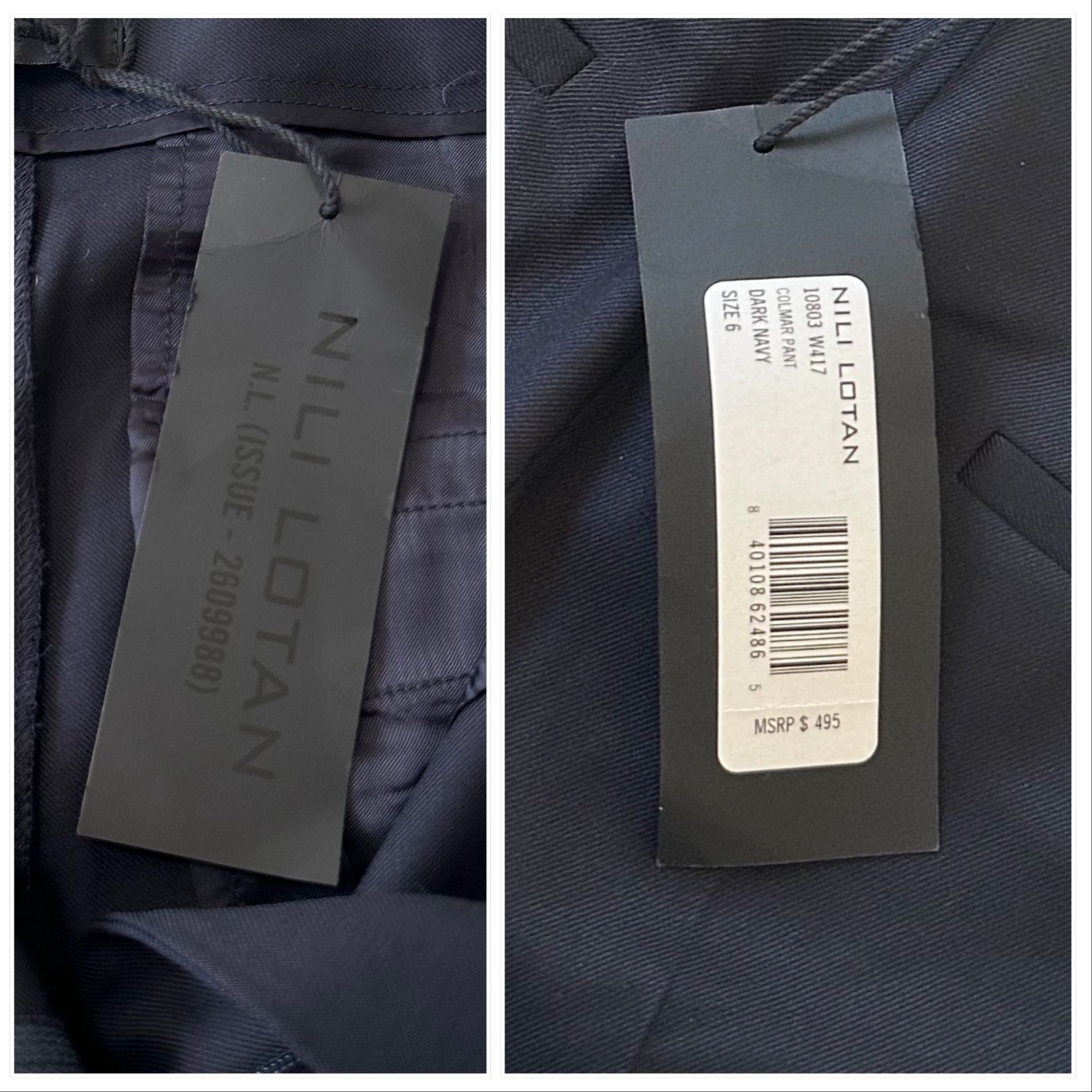 Nili Lotan NILI LOTAN Colmar Wool-blend Twill Slim-leg Pants In Midnigh Size 28" / US 6 / IT 42 - 4 Thumbnail