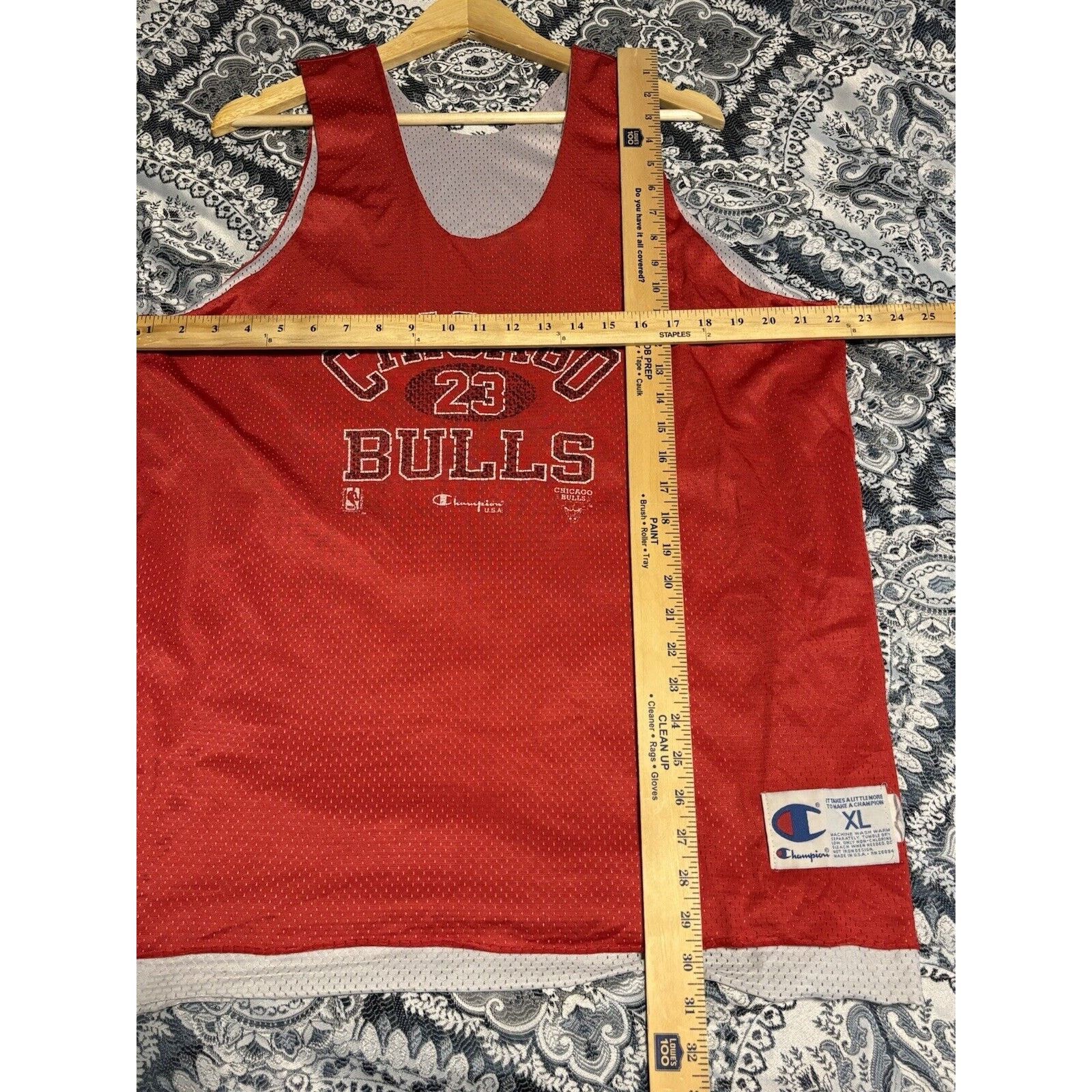 Vintage chicago bulls #23 reversible nba jersey red size XL