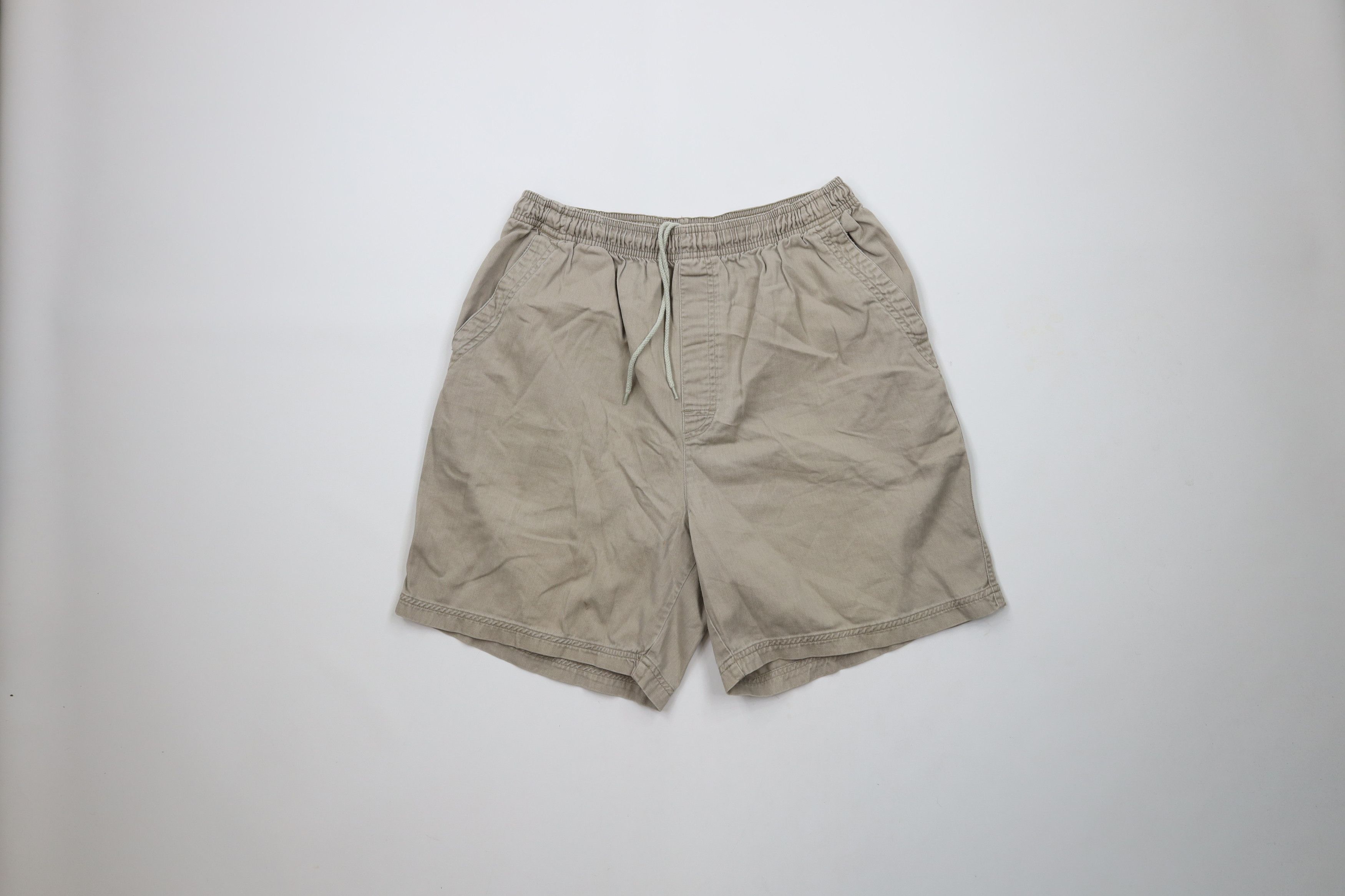 Vintage Vintage 90s Streetwear Blank Above Knee Shorts Beige Size US 32 / EU 48 - 1 Thumbnail