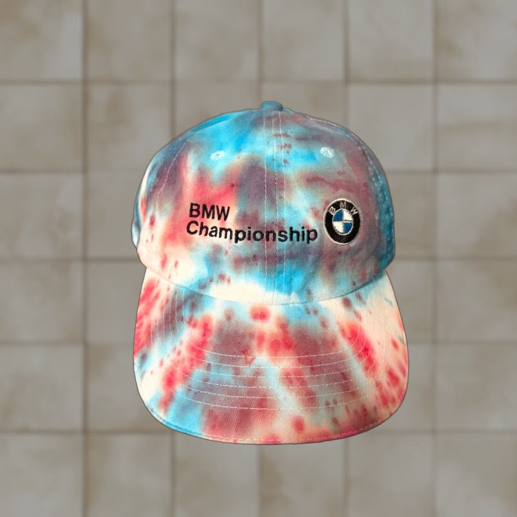 BMW BMW Championship Hat Cap Baseball Cap Strap Back One Size Fits All Cotton Tie Dye White Men Adjustable Sports Outdoors Fashion 90s Size ONE SIZE - 1 Thumbnail