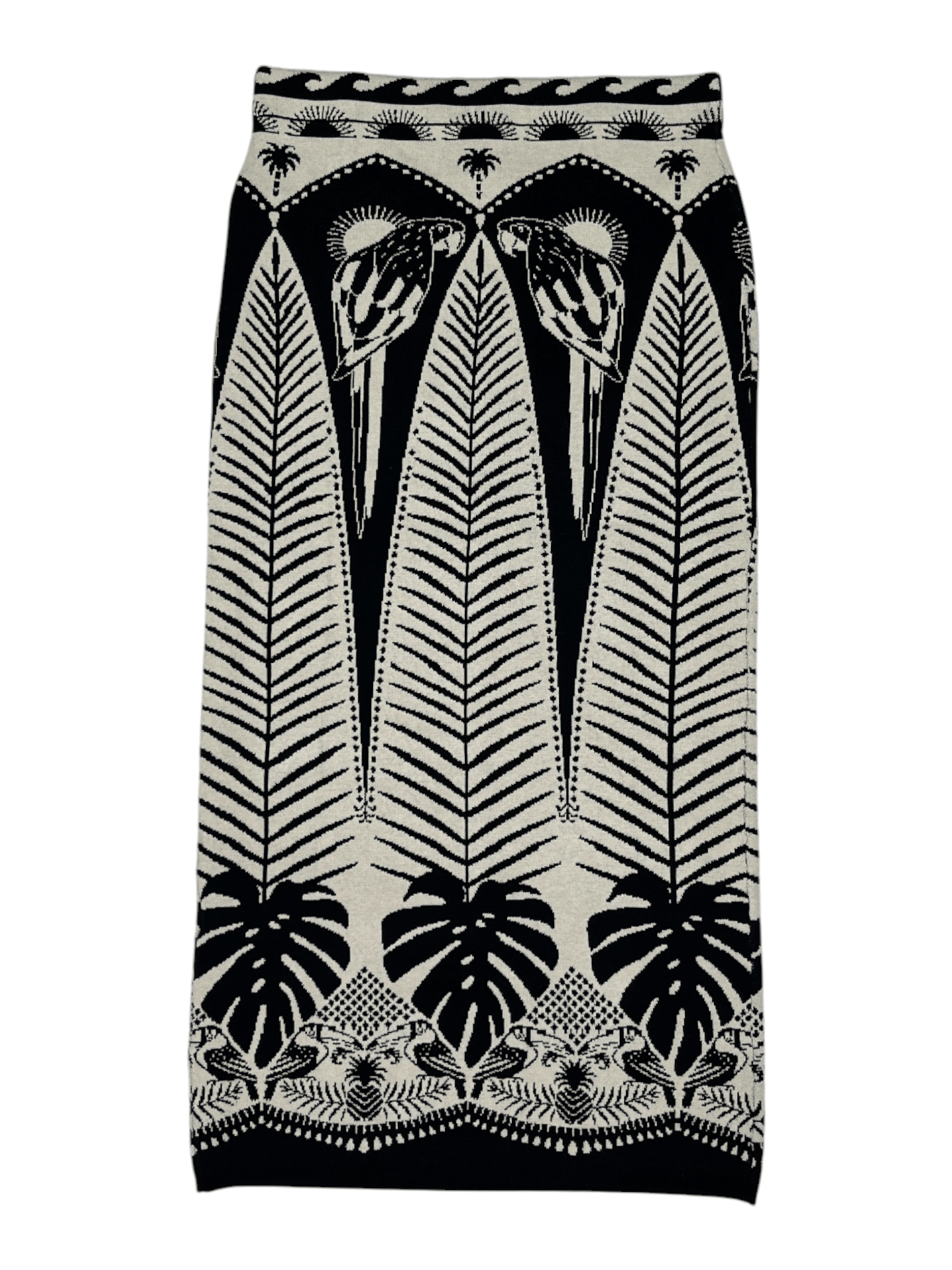 Farm Rio Farm Rio Black And White Overall Print Ankle Length Skirt Size 28" / US 6 / IT 42 - 2 Thumbnail