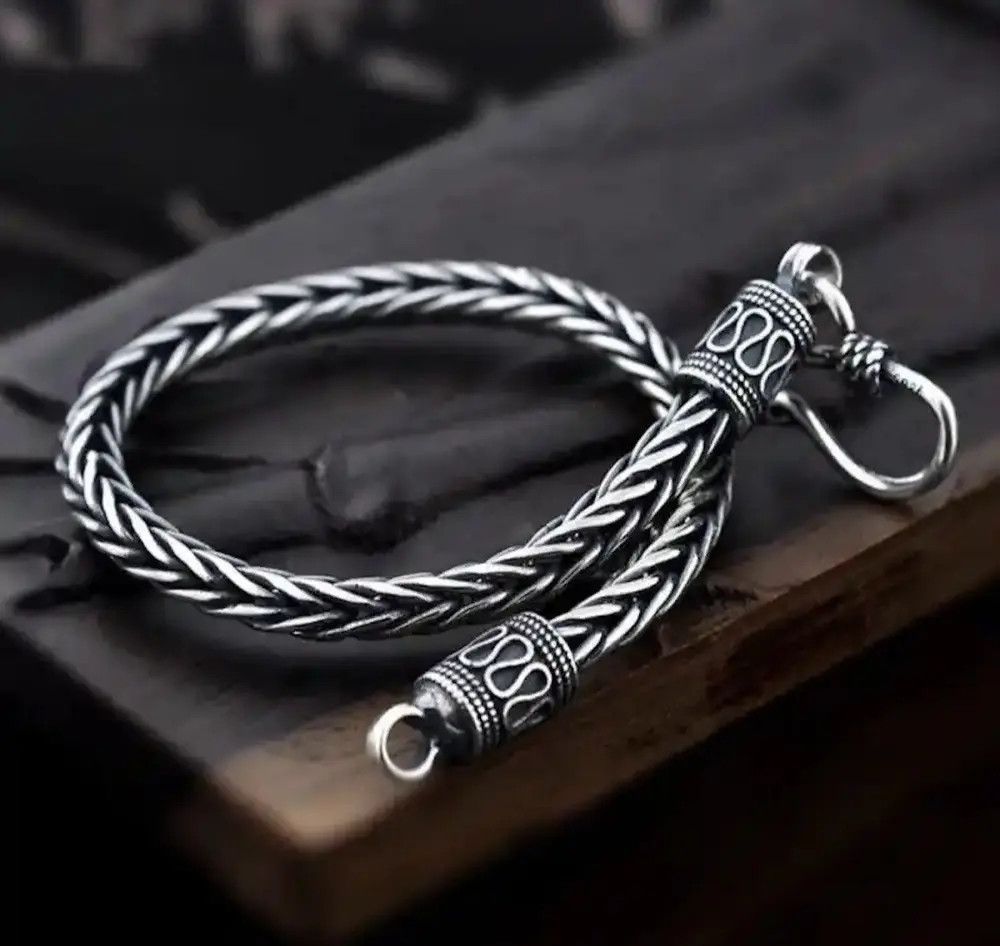 Other Silver Plated Braided Twist Chain Bracelet Size ONE SIZE - 3 Thumbnail