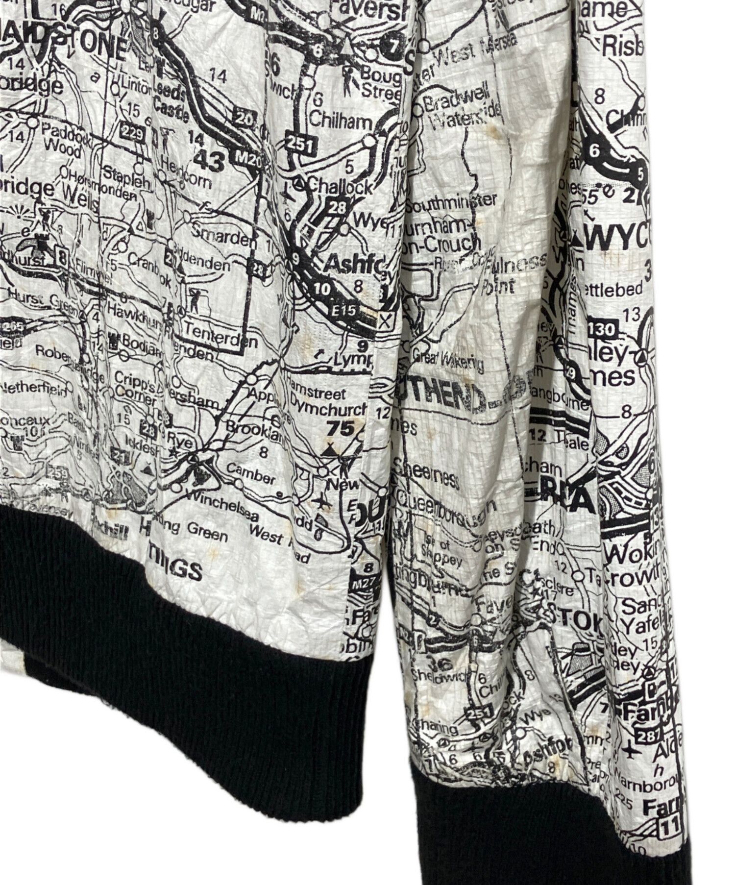 Number (N)ine NUMBER (N)INE Paper Map Full ZipvBlouson Jacket White 34 Size US L / EU 52-54 / 3 - 12 Thumbnail