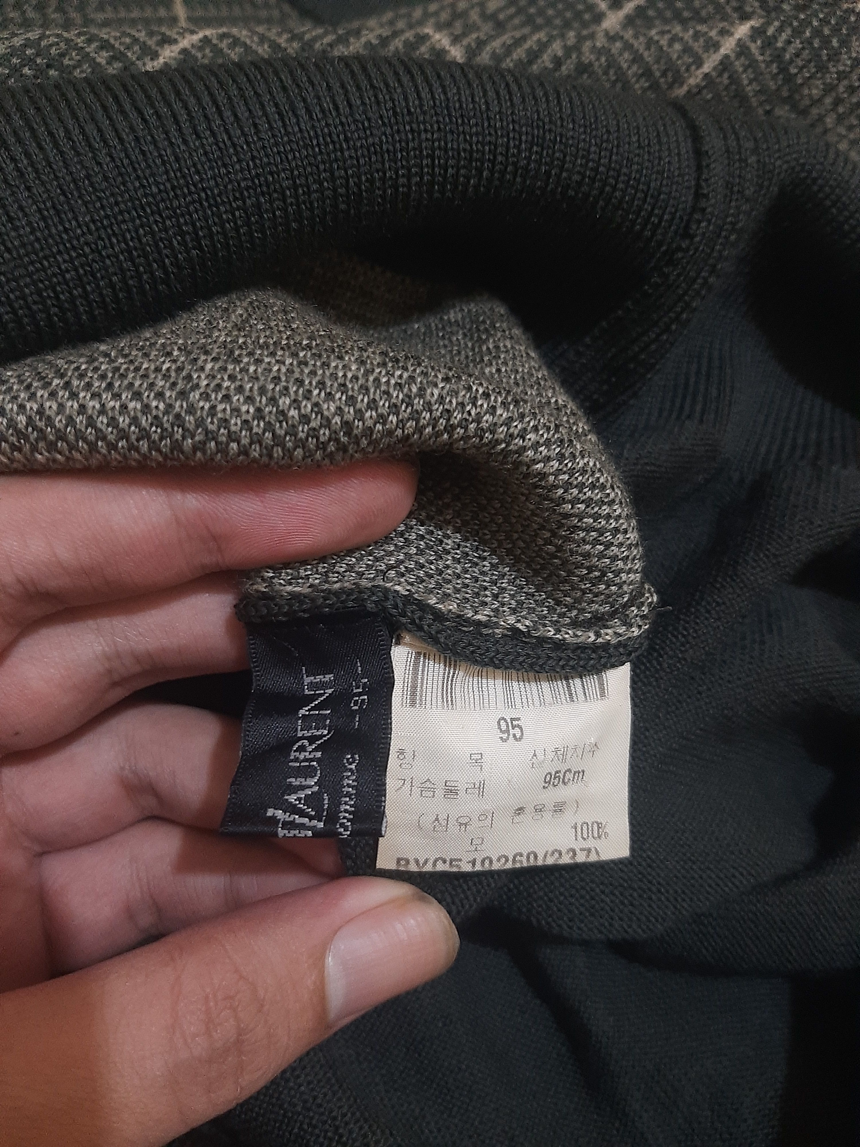 Yves Saint Laurent Yves Saint Laurent Ysl Pour Homme Plaid Turtle Neck Knit Size US L / EU 52-54 / 3 - 7 Thumbnail