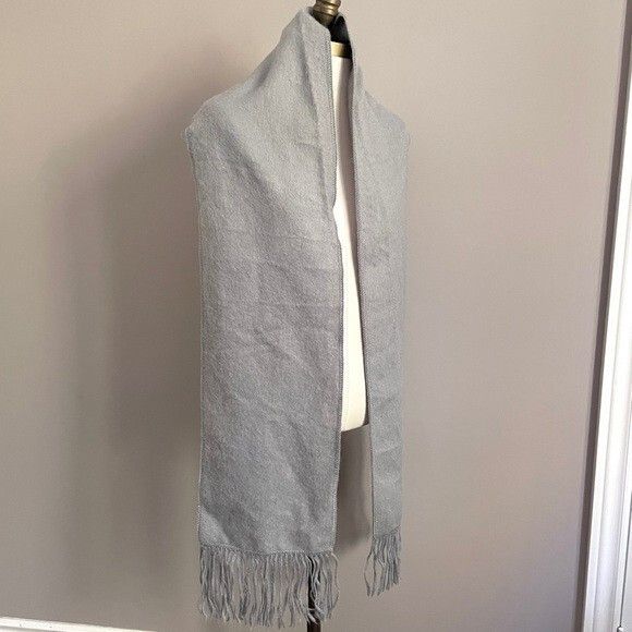 Other Icy Blue Alpaca Fringed Scarf - 80" long! 🦙 Size ONE SIZE - 7 Thumbnail