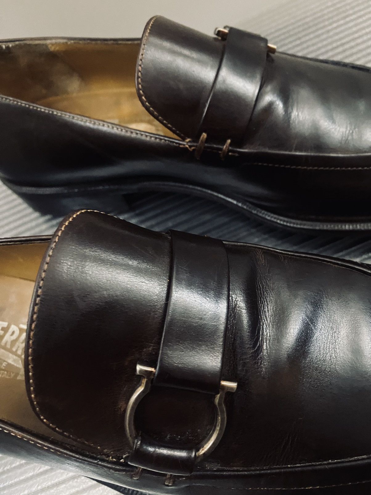 Salvatore Ferragamo Ferragamo 🇮🇹 dk brown leather brass gancini loafer 8.5 NEW Size US 8.5 / EU 41-42 - 8 Thumbnail