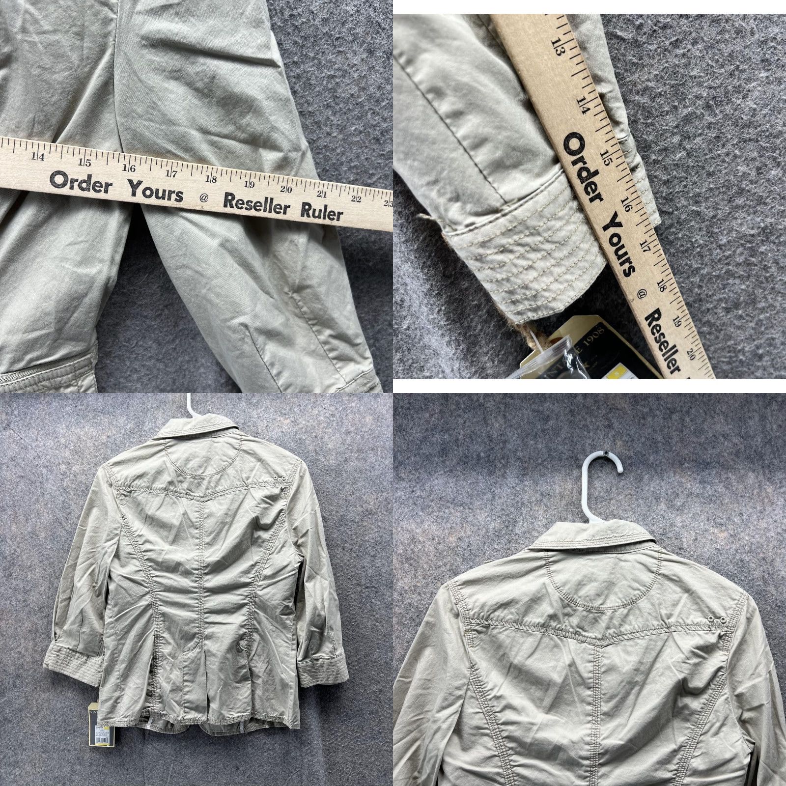 Converse VINTAGE Converse Jacket Women Small Khaki Beige Canvas Military Coat 1908 Fall Spring Womens Size S / US 4 / IT 40 - 8 Thumbnail