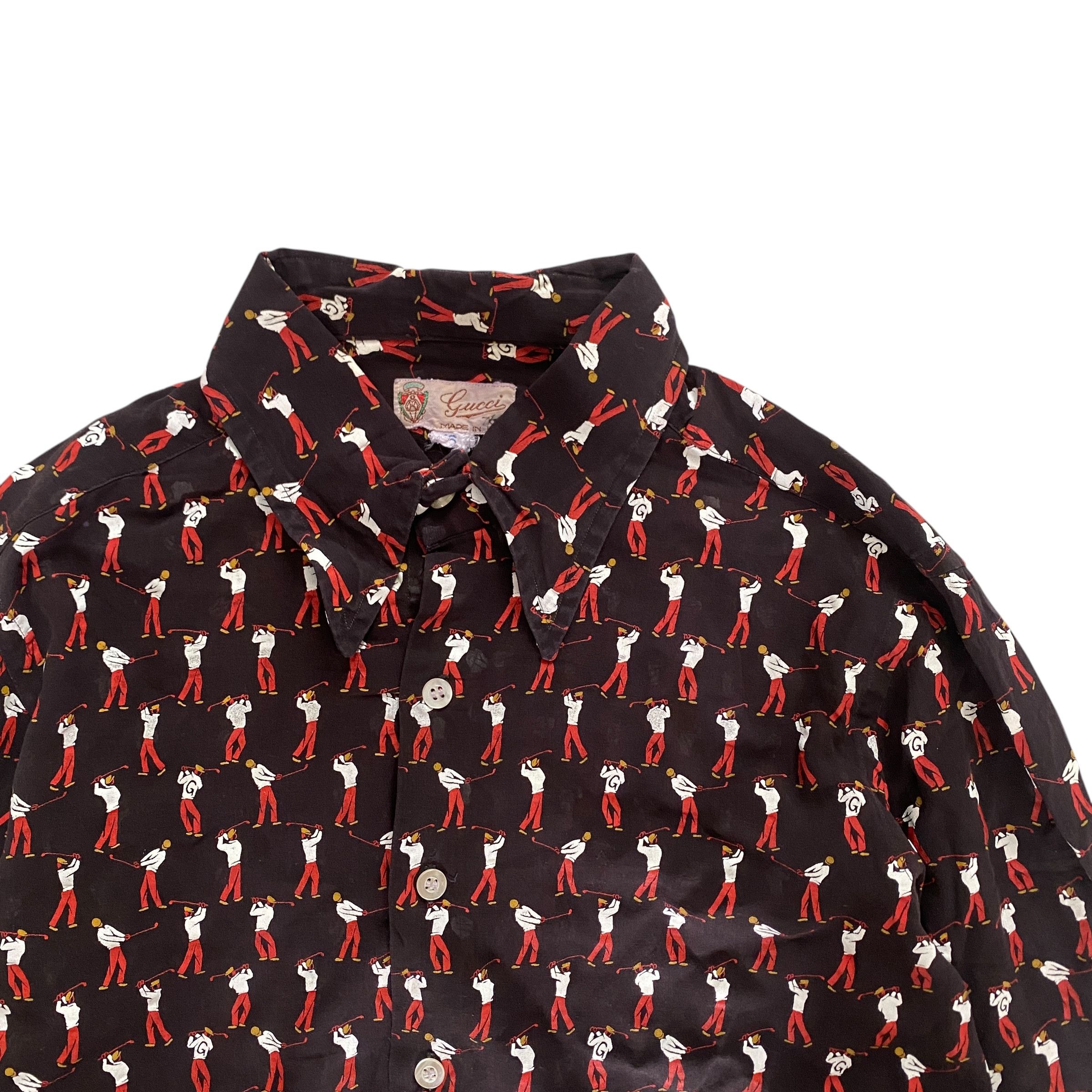 Gucci Vintage Gucci Golf Full Print Button Ups Size L / US 10 / IT 46 - 2 Thumbnail