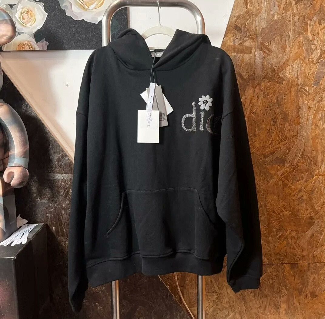 Dior Dior Black Glitter Daisy Embroidery Hoodie Size M / US 6-8 / IT 42-44 - 1 Thumbnail