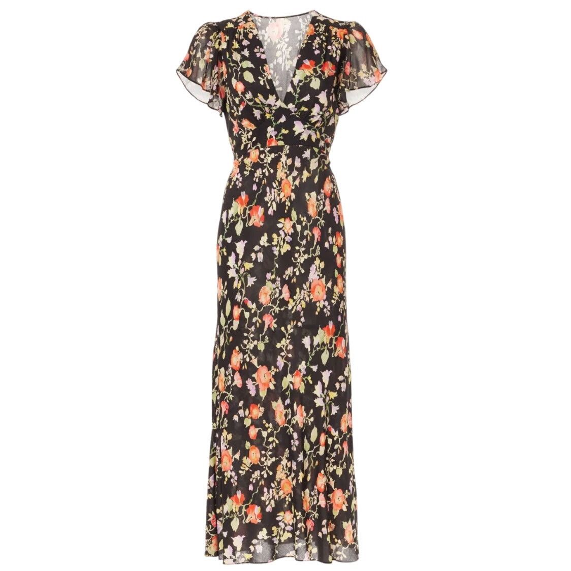 RIXO Rixo Florida Floral Maxi Dress in Black Maxi, Size US 4 Size S / US 4 / IT 40 - 1 Thumbnail