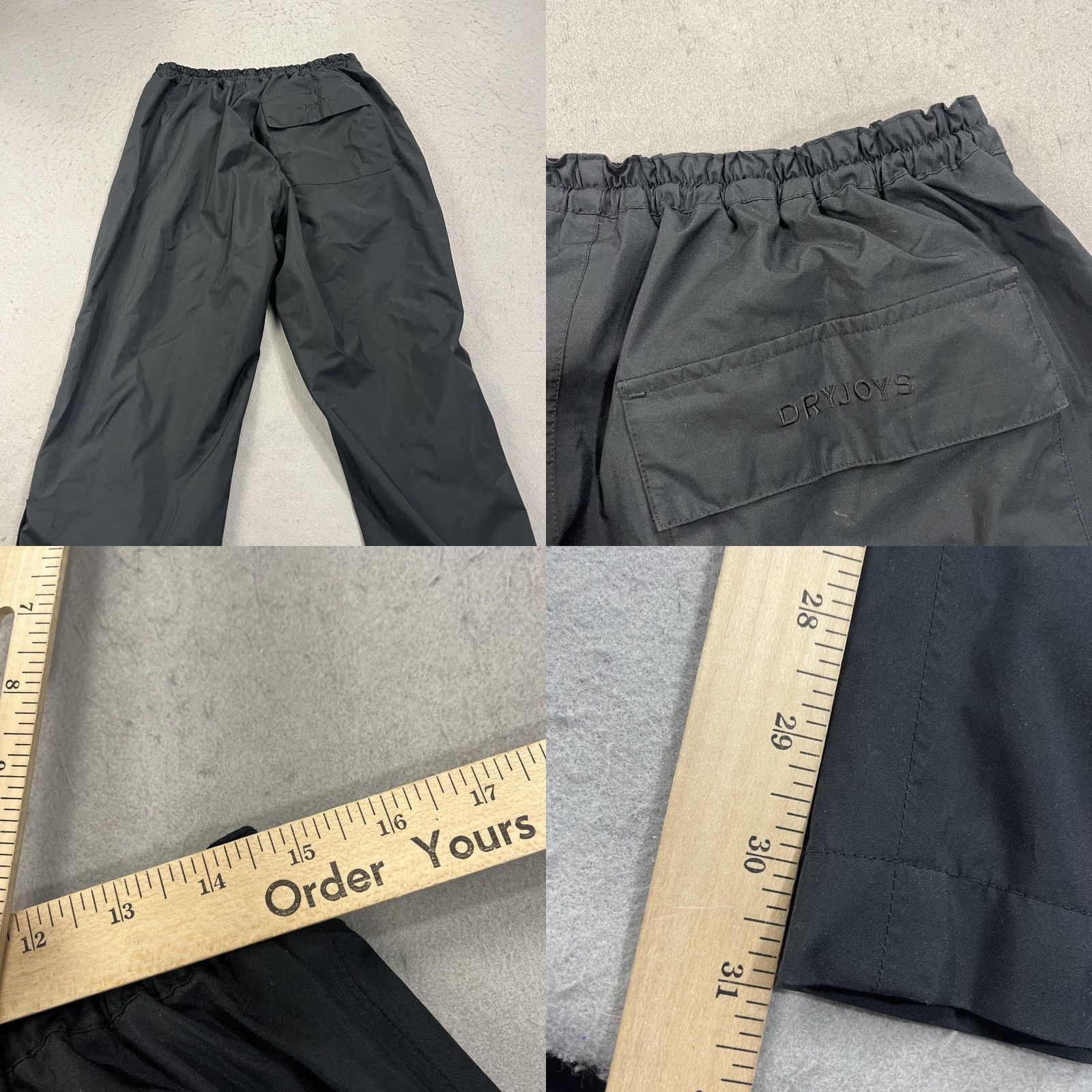 Footjoy FootJoy DryJoys Pants Mens Large Black Waterproof Golf Elastic Waist Lightweight Rain Pants Size US 33 - 8 Thumbnail