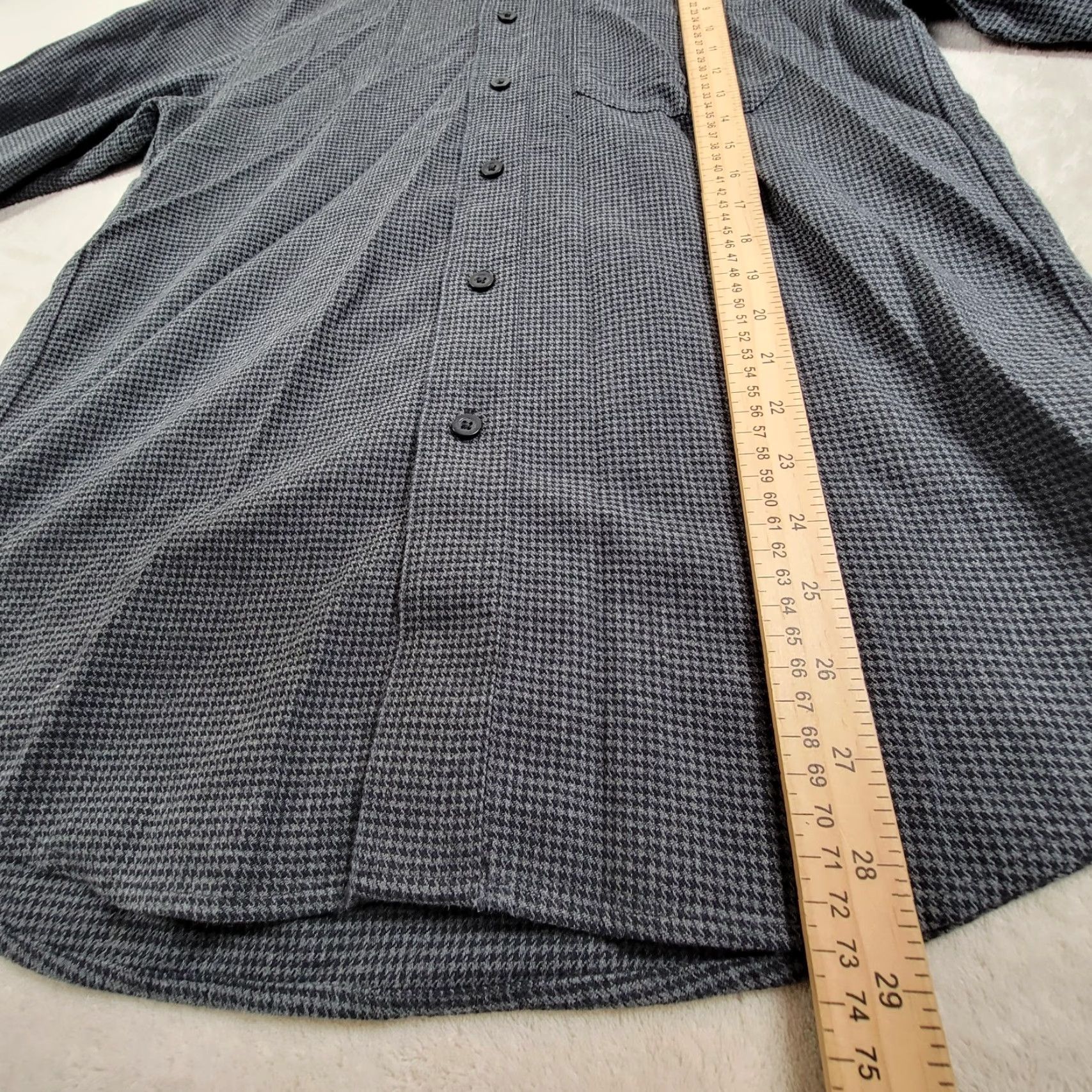 Vintage LL Bean Men's S Heavy Houndstooth Button Down Shirt Gray/Blk Long Sleeve Cotton Size US S / EU 44-46 / 1 - 6 Thumbnail