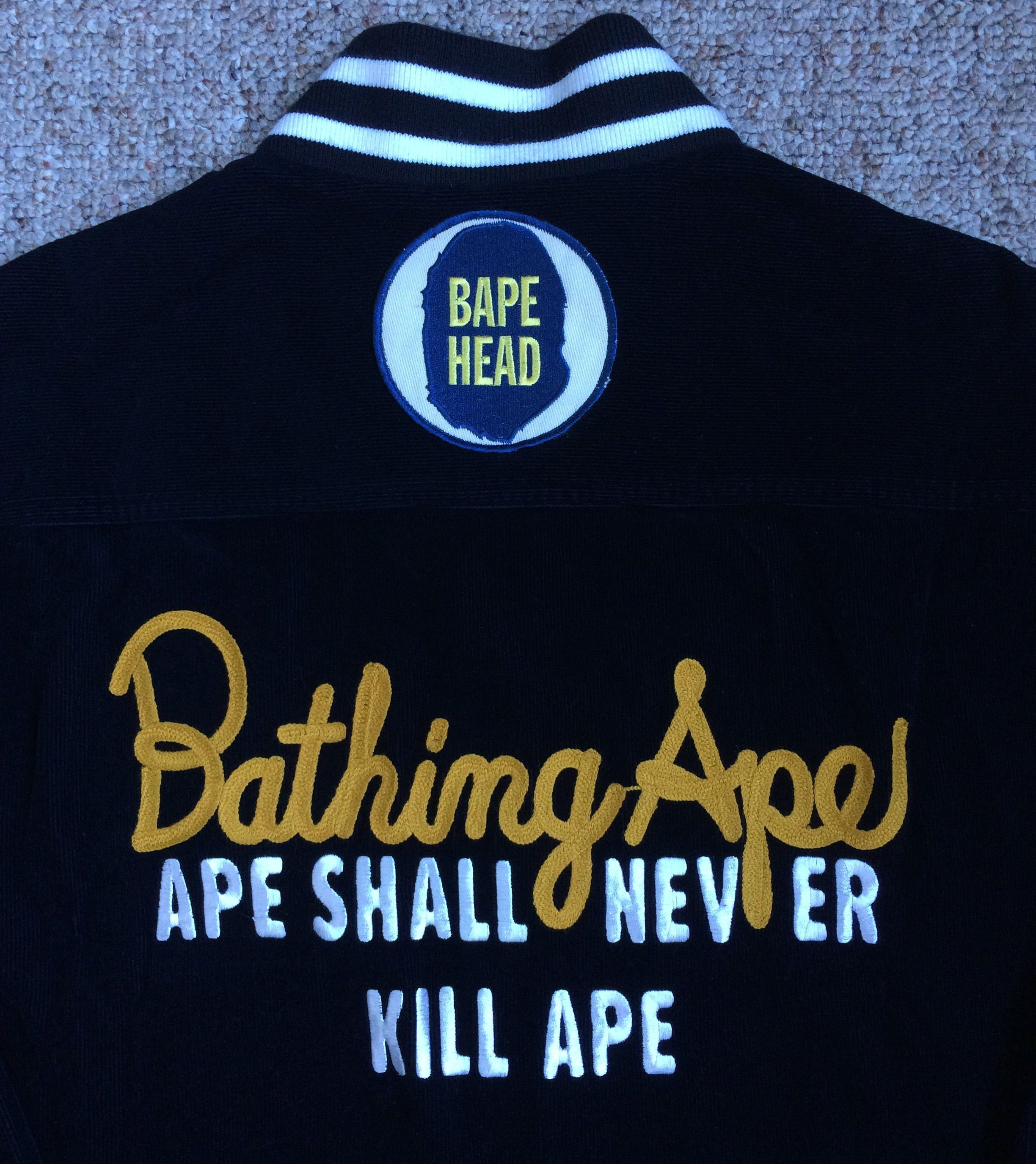 Bape OG Bape Ape Shall Never Kill Ape Corduroy Varsity Jacket Size US M / EU 48-50 / 2 - 2 Thumbnail