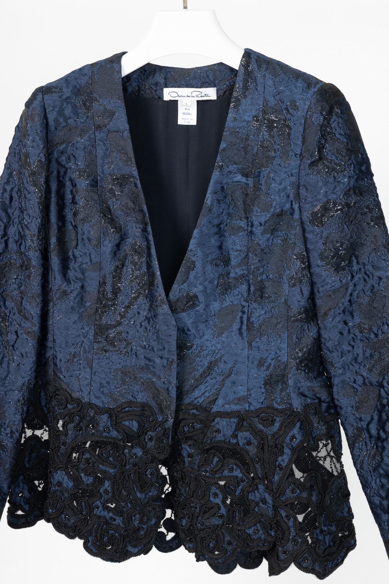 Oscar De La Renta Oscar de la Renta PF14 Jacquard Beaded Soutache Blazer Size M / US 6-8 / IT 42-44 - 3 Thumbnail