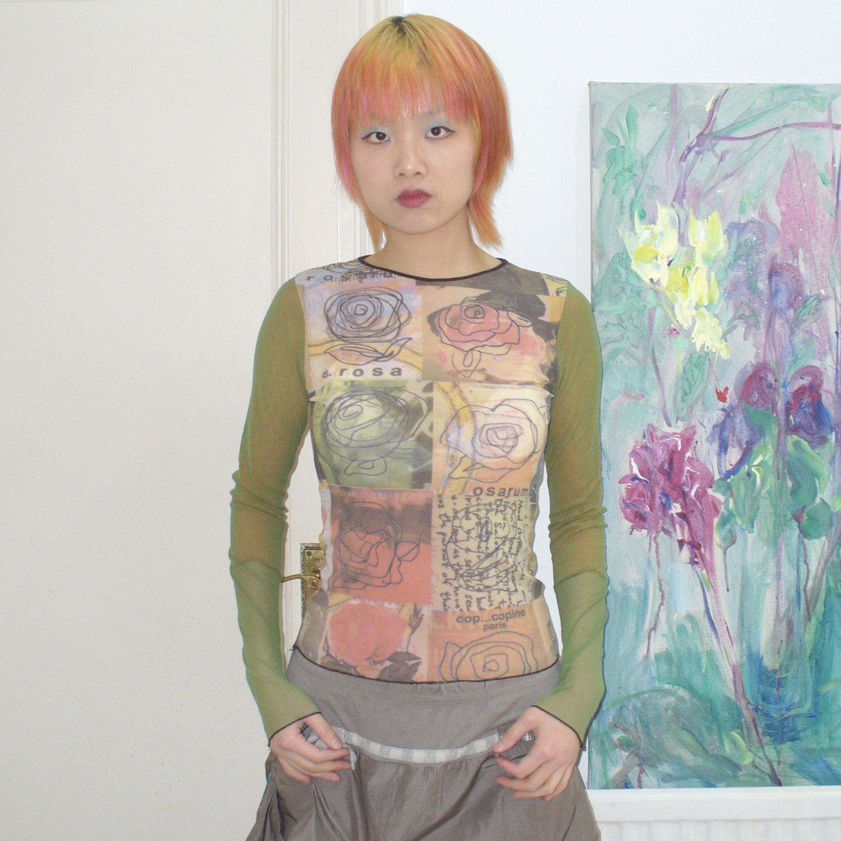 Cop Copine Cop Copine garden pattern 2000s sheer mesh top Size XS / US 0-2 / IT 36-38 - 1 Thumbnail