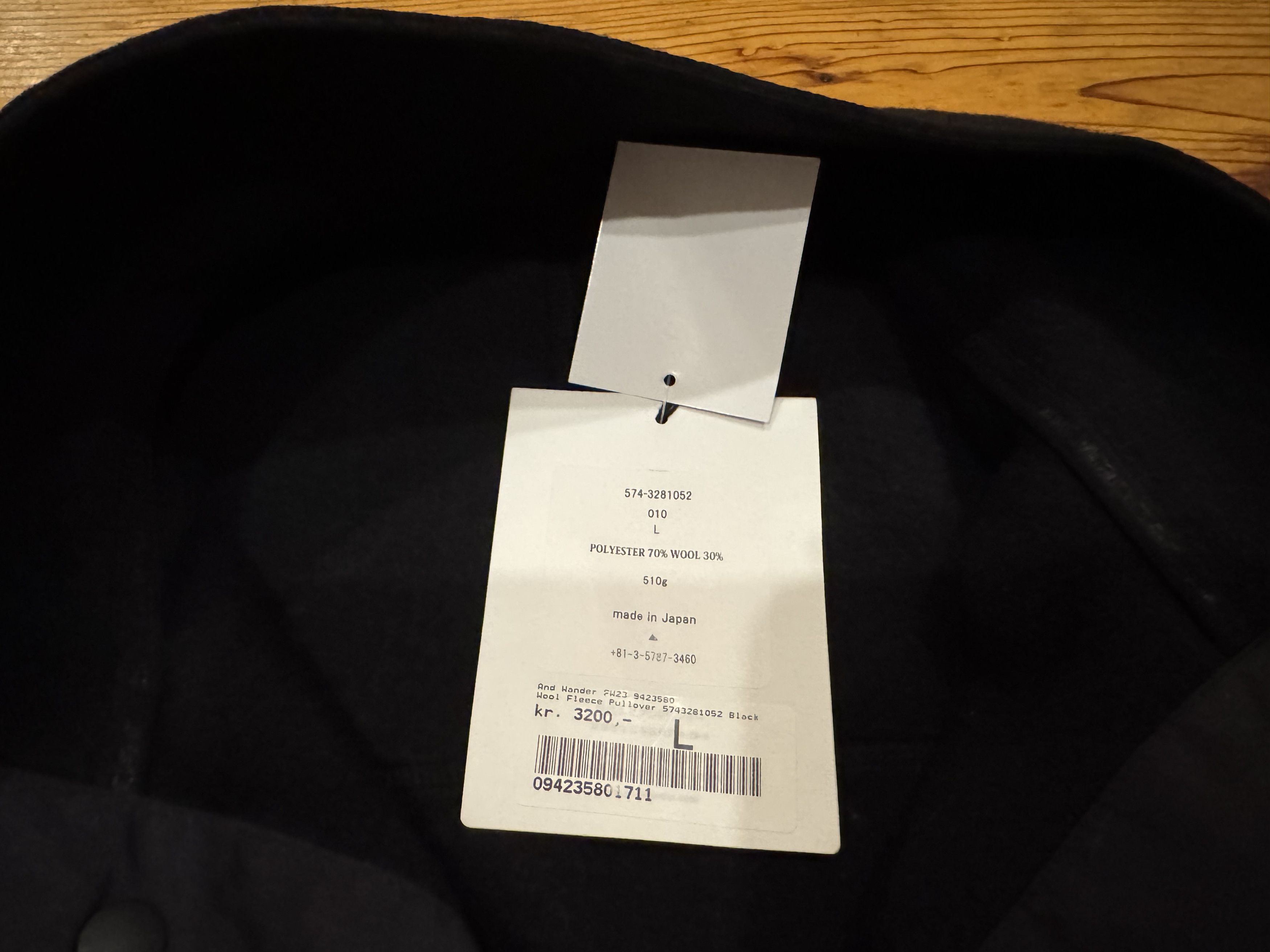 And Wander And Wander Woold Fleece Pulover Black sz. L Size US L / EU 52-54 / 3 - 6 Thumbnail