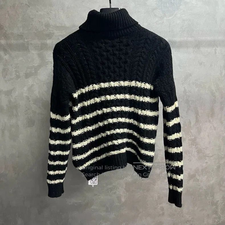 Loewe Loewe Black White Stripe Turtleneck Sweater . Size US M / EU 48-50 / 2 - 2 Thumbnail