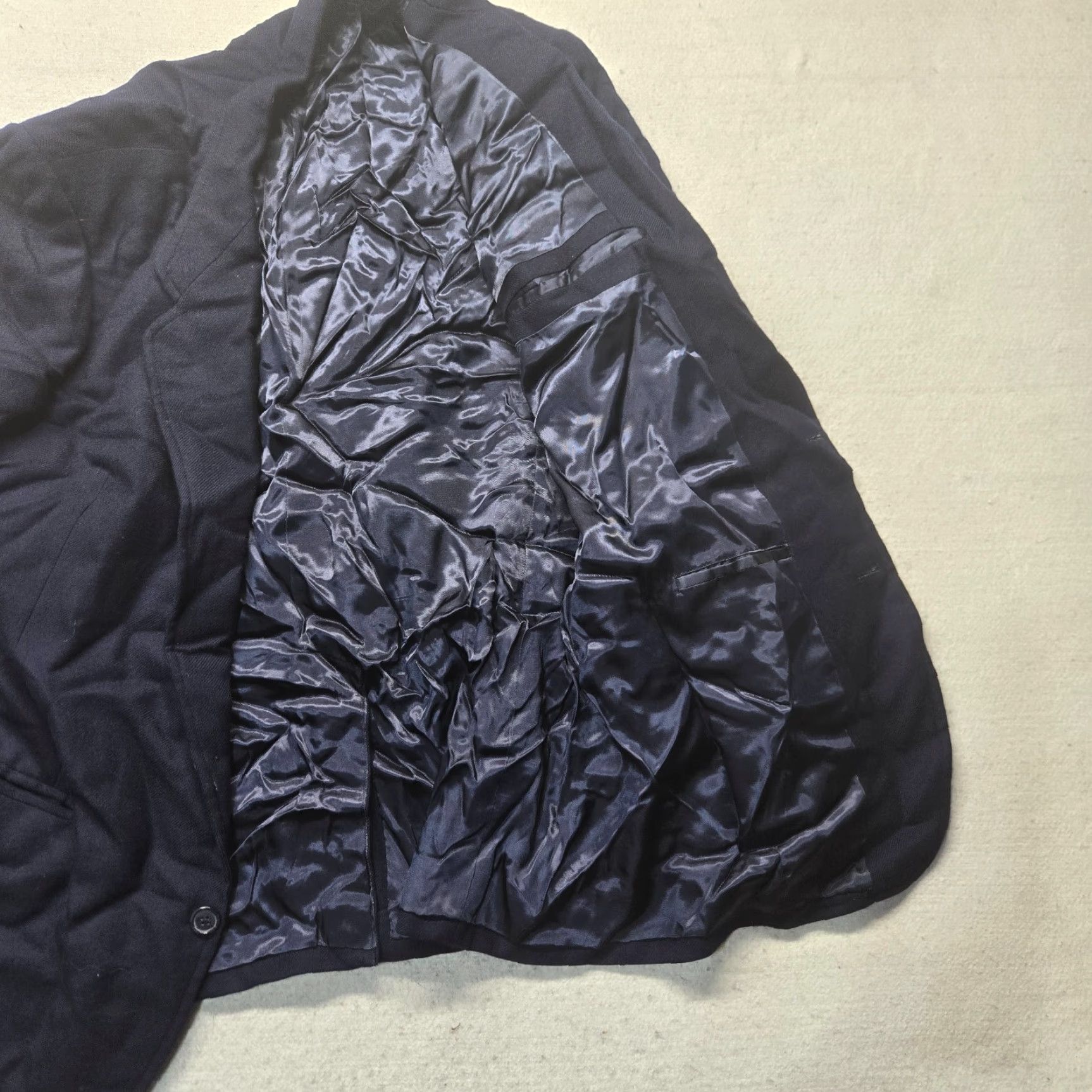 Vintage Heavy Navy Blue Suit Jacket Regular Coat Adult Men's Size 40 Size 40R - 2 Thumbnail