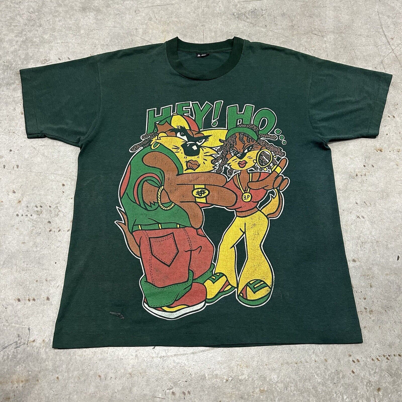 Fruit Of The Loom Freaknik Taz Front Back Dyke Parody Green T Shirt X-Large XL Size US XL / EU 56 / 4 - 1 Thumbnail