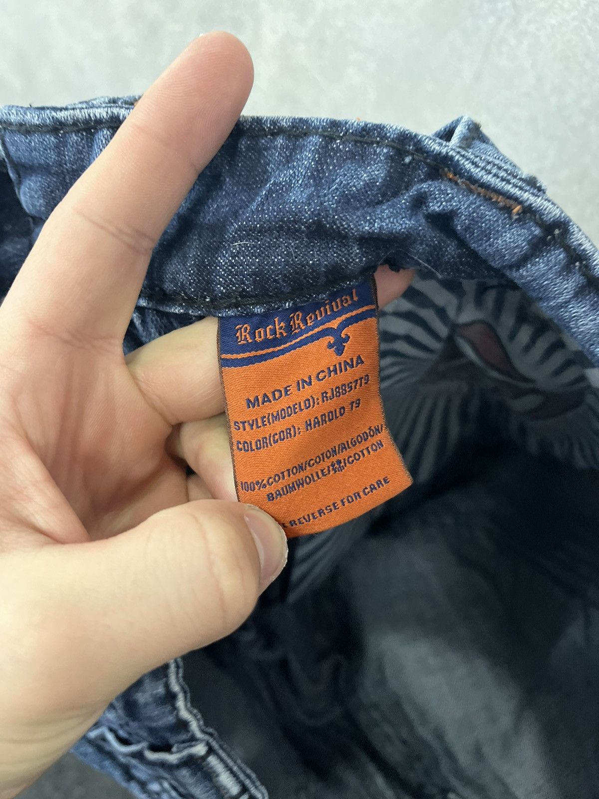 Rock Revival ROCK REVIVAL Hadriel Straight Blue Distressed Jeans Size US 34 / EU 50 - 16 Thumbnail