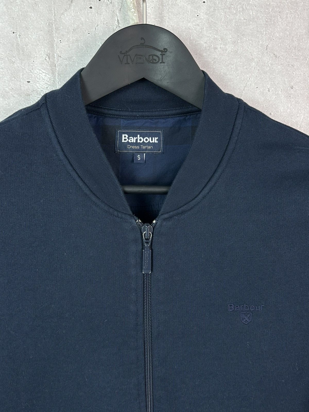 Barbour Barbour Navy Cotton Logo Zip Long Sleeve Men’s Bomber-Jumper Size US S / EU 44-46 / 1 - 4 Thumbnail