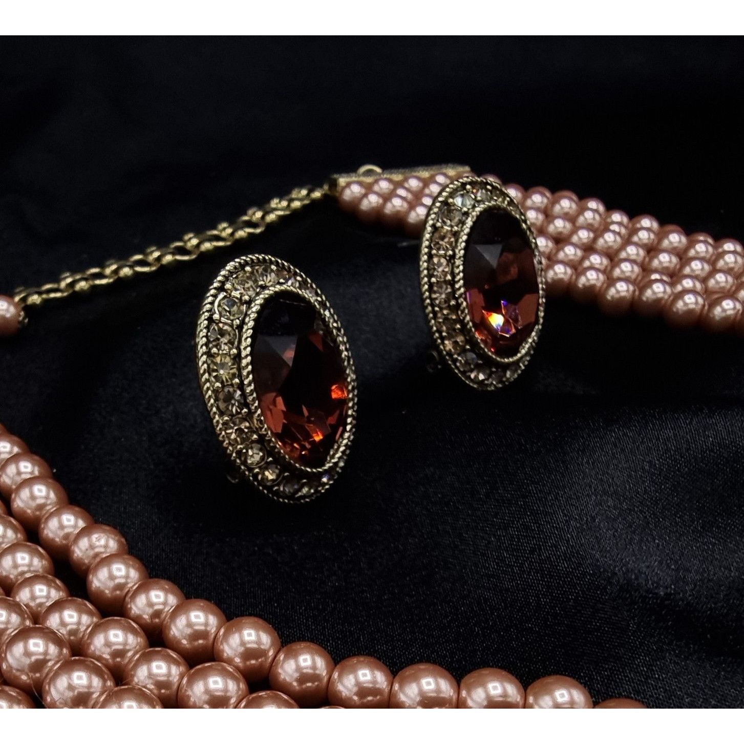 Vintage Heidi Daus Gold-Tone Statement Necklace & Earrings Set With Size ONE SIZE - 5 Thumbnail