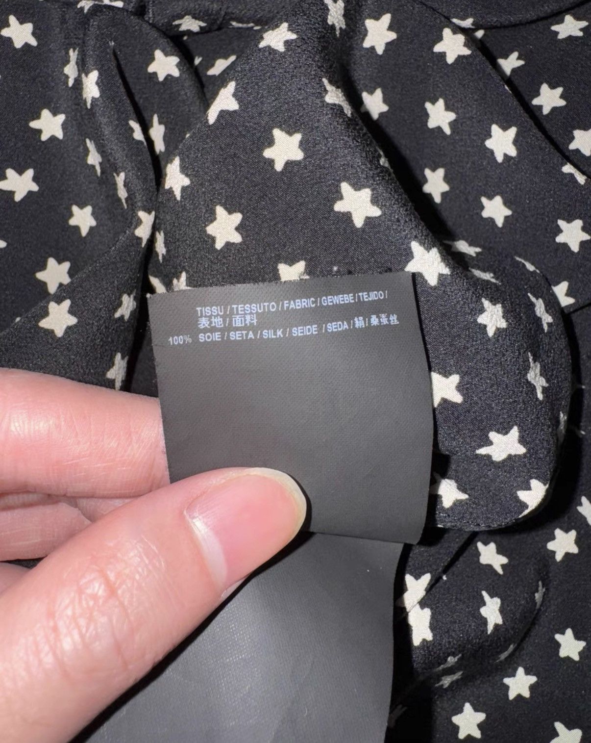 Saint Laurent Paris Saint Laurent 18FW Silk Black/White Starry Sky Star Shirt Size US S / EU 44-46 / 1 - 5 Thumbnail