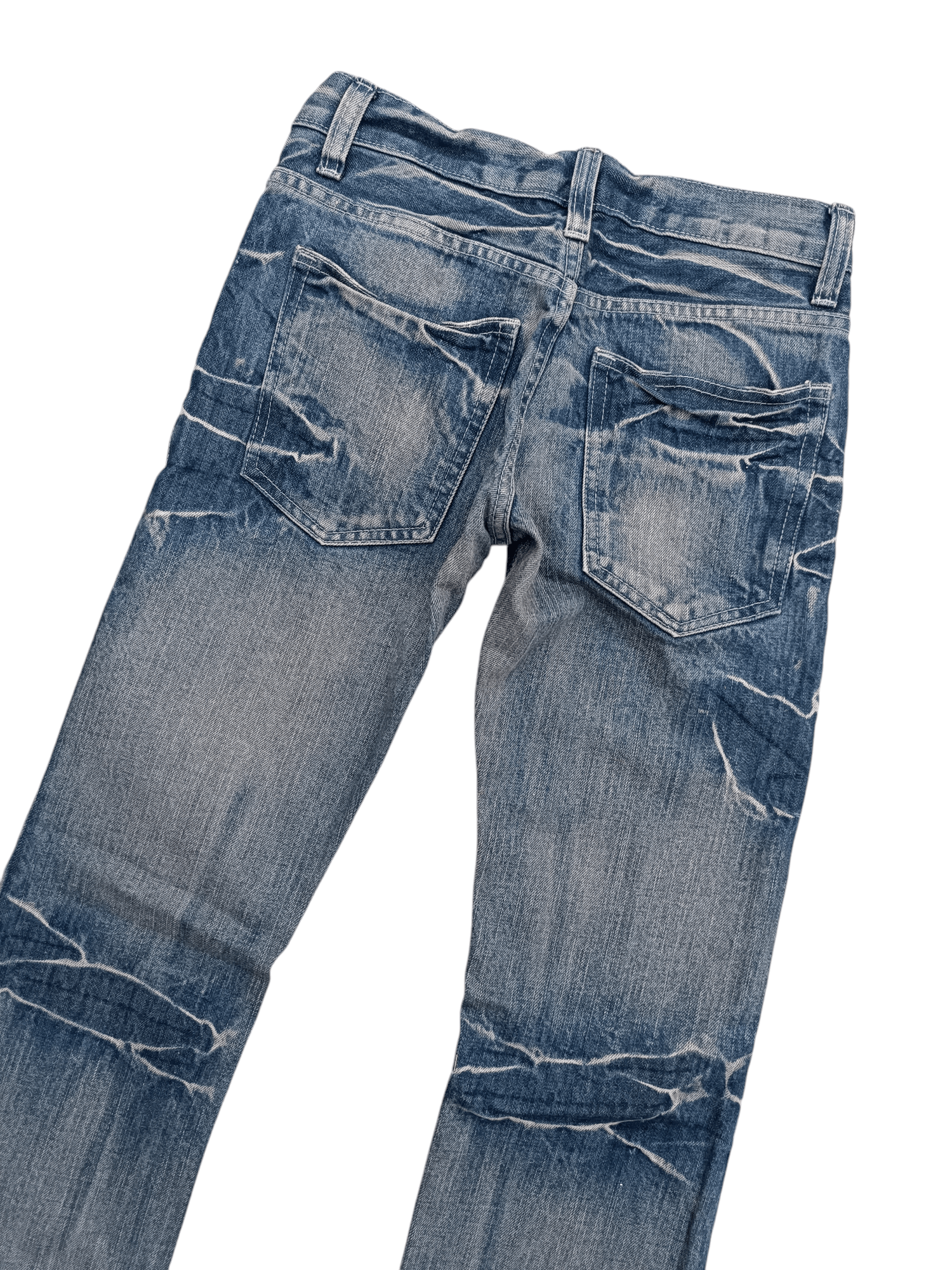 Japanese Brand Flared K.U.I Whiskers Faded Boot Cut Jeans Size US 28 / EU 44 - 16 Thumbnail
