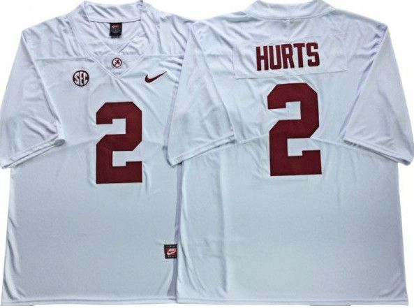 Other Alabama Crimson Tide 2 Jalen Hurts White Football Jersey Size US M / EU 48-50 / 2 - 1 Thumbnail