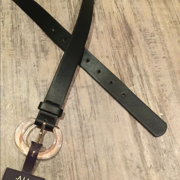 Other Womens Black Belt With Clear Round Buckle - A New Day™ Large Size ONE SIZE - 4 Thumbnail