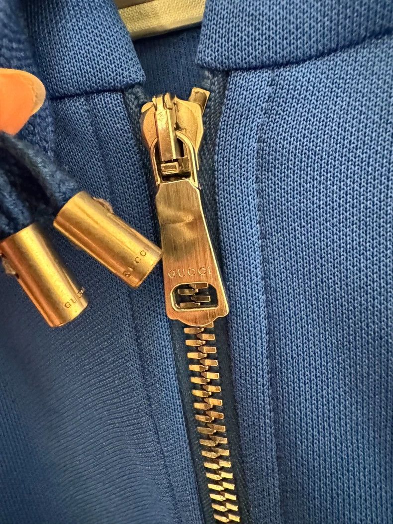 Gucci Gucci Blue detachable button side logo zipper sweatshirt ja Size US S / EU 44-46 / 1 - 3 Thumbnail