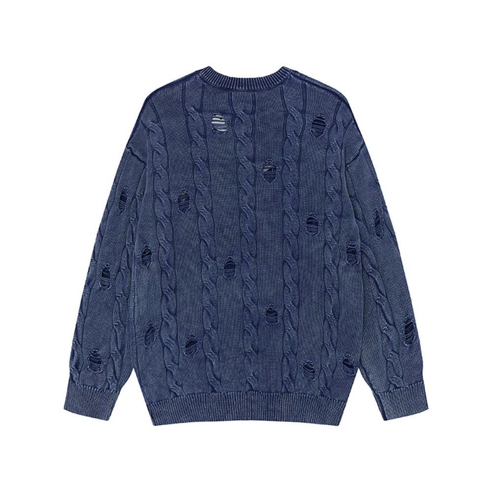Vintage Men's punk casual loose knitted distressed sweater Size US M / EU 48-50 / 2 - 2 Thumbnail