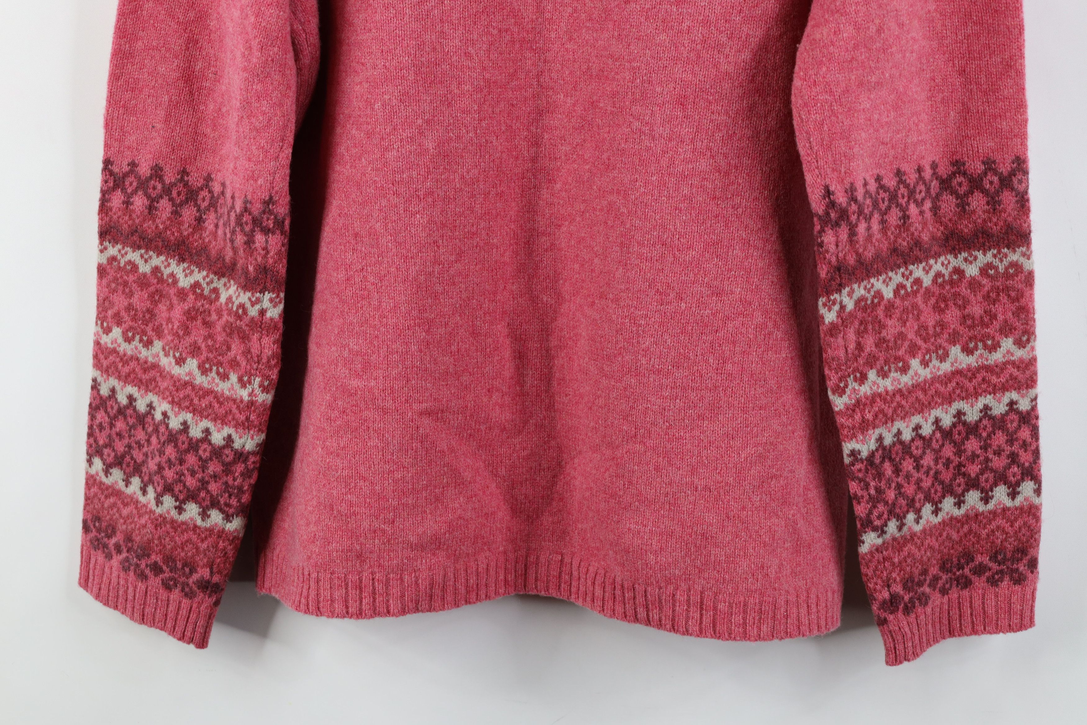 Woolrich Woolen Mills Vintage 90s Woolrich Lambswool Knit Fair Isle Sweater Pink Size L / US 10 / IT 46 - 12 Thumbnail