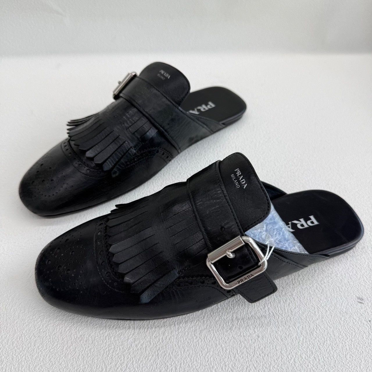 Prada Prada Leather Black Sandals us_7-5 Women Size US 7.5 / IT 37.5 - 1 Thumbnail