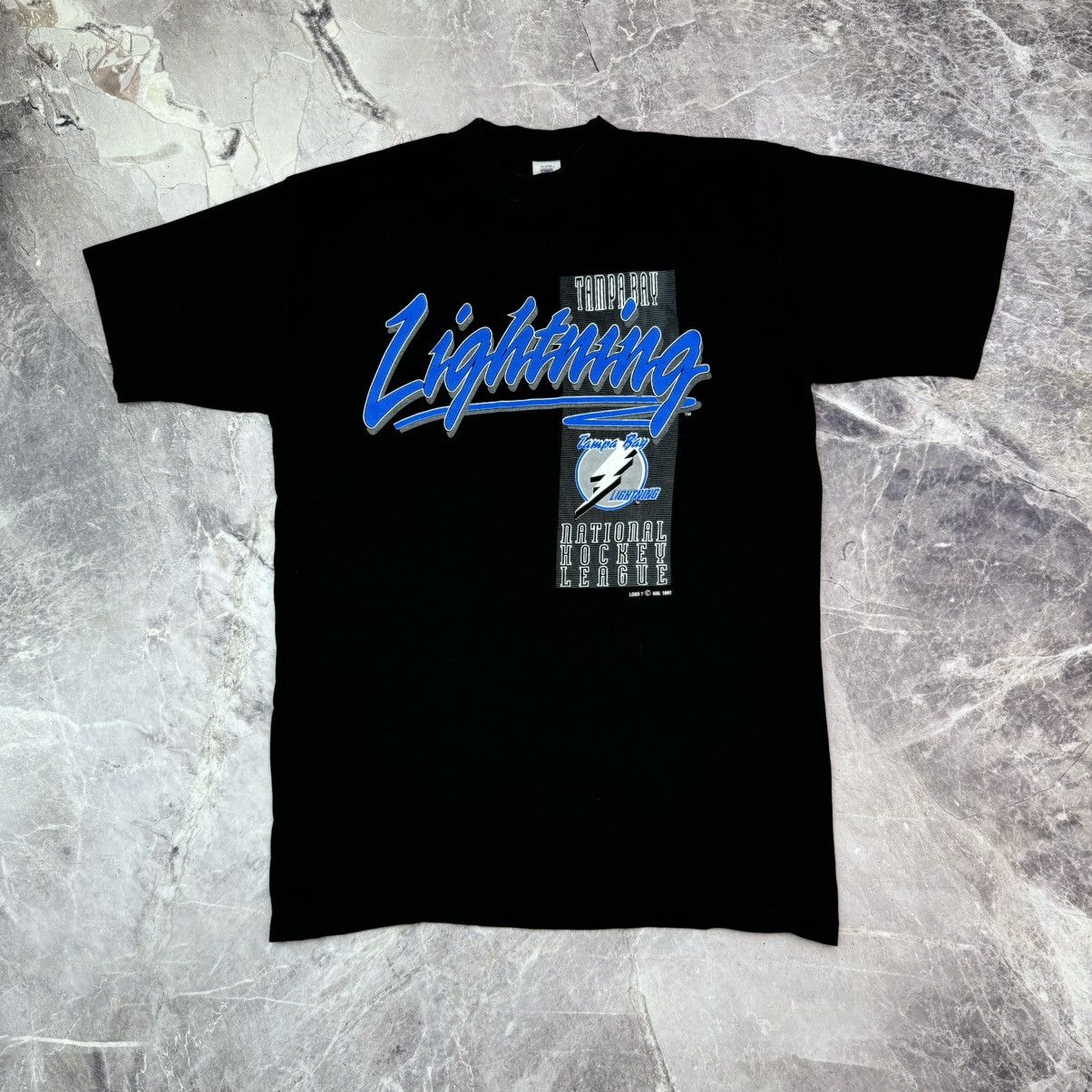 NHL × Vintage Vintage Tampa Bay Lightning T shirt NHL National Hockey Size US XL / EU 56 / 4 - 2 Thumbnail