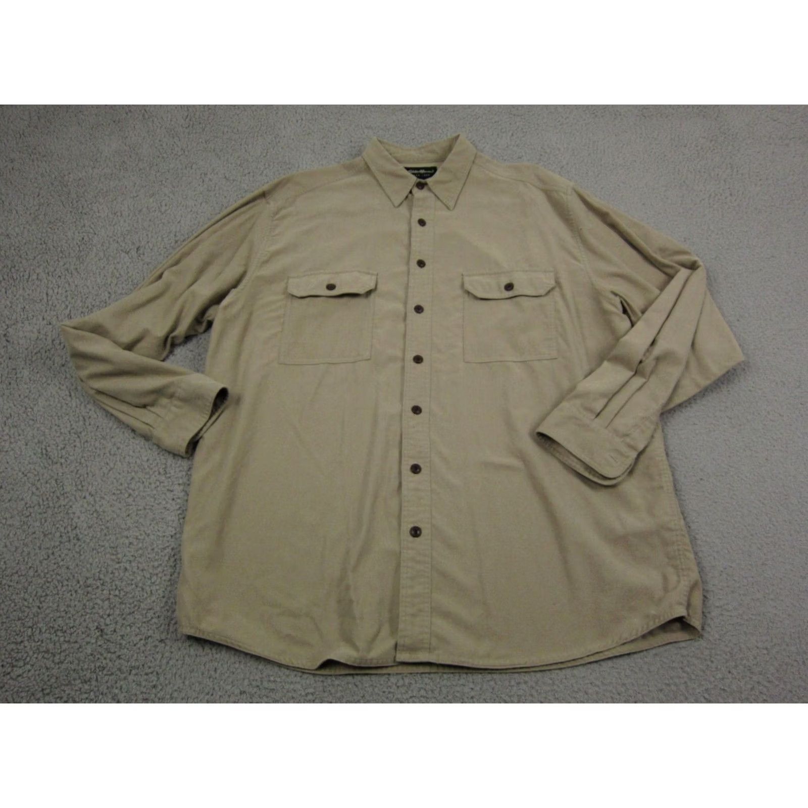 Eddie Bauer VINTAGE Eddie Bauer Shirt Mens LT Green Chamois Flannel 90s Shirt Big & Tall Mens Green 90s Eddie Bauer Shirt Size US L / EU 52-54 / 3 - 2 Thumbnail