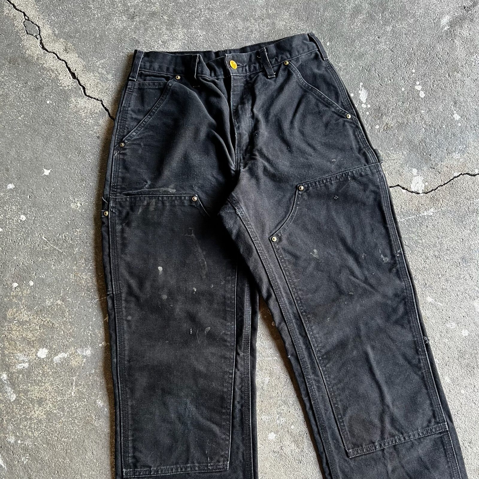 Carhartt × Vintage Carhartt black double knee work wear carpenter pants Size US 27 - 2 Thumbnail